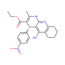 CCOC(=O)C1=C(C)Nc2nc3c(c(N)c2[C@@H]1c1ccc([N+](=O)[O-])cc1)CCCC3 ZINC000035079578