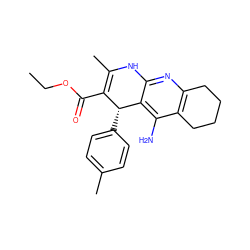 CCOC(=O)C1=C(C)Nc2nc3c(c(N)c2[C@@H]1c1ccc(C)cc1)CCCC3 ZINC000035079607