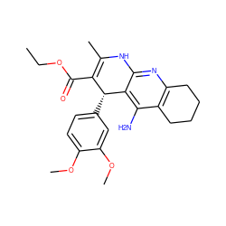 CCOC(=O)C1=C(C)Nc2nc3c(c(N)c2[C@@H]1c1ccc(OC)c(OC)c1)CCCC3 ZINC000045506740