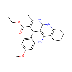 CCOC(=O)C1=C(C)Nc2nc3c(c(N)c2[C@@H]1c1ccc(OC)cc1)CCCC3 ZINC000035079584