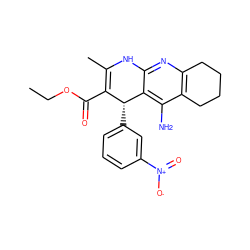 CCOC(=O)C1=C(C)Nc2nc3c(c(N)c2[C@@H]1c1cccc([N+](=O)[O-])c1)CCCC3 ZINC000035079604