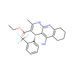 CCOC(=O)C1=C(C)Nc2nc3c(c(N)c2[C@@H]1c1ccccc1C(F)(F)F)CCCC3 ZINC000040952163