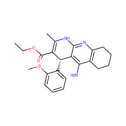 CCOC(=O)C1=C(C)Nc2nc3c(c(N)c2[C@@H]1c1ccccc1OC)CCCC3 ZINC000035079580