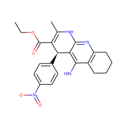 CCOC(=O)C1=C(C)Nc2nc3c(c(N)c2[C@H]1c1ccc([N+](=O)[O-])cc1)CCCC3 ZINC000035079579