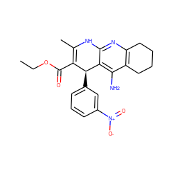 CCOC(=O)C1=C(C)Nc2nc3c(c(N)c2[C@H]1c1cccc([N+](=O)[O-])c1)CCCC3 ZINC000035079606