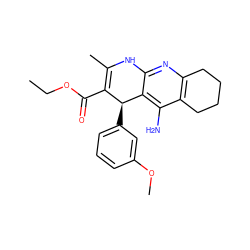 CCOC(=O)C1=C(C)Nc2nc3c(c(N)c2[C@H]1c1cccc(OC)c1)CCCC3 ZINC000035079613