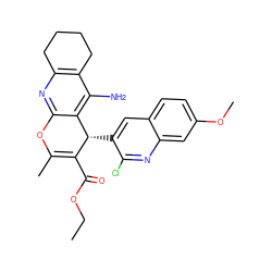 CCOC(=O)C1=C(C)Oc2nc3c(c(N)c2[C@@H]1c1cc2ccc(OC)cc2nc1Cl)CCCC3 ZINC000169414463