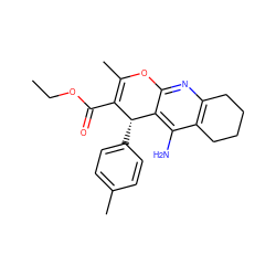 CCOC(=O)C1=C(C)Oc2nc3c(c(N)c2[C@@H]1c1ccc(C)cc1)CCCC3 ZINC000013837569