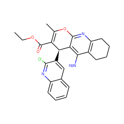 CCOC(=O)C1=C(C)Oc2nc3c(c(N)c2[C@H]1c1cc2ccccc2nc1Cl)CCCC3 ZINC000653907639