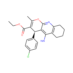 CCOC(=O)C1=C(C)Oc2nc3c(c(N)c2[C@H]1c1ccc(Cl)cc1)CCCC3 ZINC000013837575