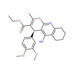 CCOC(=O)C1=C(C)Oc2nc3c(c(N)c2[C@H]1c1ccc(OC)c(OC)c1)CCCC3 ZINC000028968733