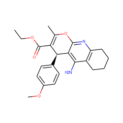 CCOC(=O)C1=C(C)Oc2nc3c(c(N)c2[C@H]1c1ccc(OC)cc1)CCCC3 ZINC000013837582