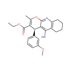 CCOC(=O)C1=C(C)Oc2nc3c(c(N)c2[C@H]1c1cccc(OC)c1)CCCC3 ZINC000013837611