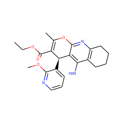 CCOC(=O)C1=C(C)Oc2nc3c(c(N)c2[C@H]1c1cccnc1OC)CCCC3 ZINC000035086729