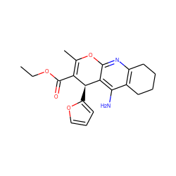 CCOC(=O)C1=C(C)Oc2nc3c(c(N)c2[C@H]1c1ccco1)CCCC3 ZINC000103219404