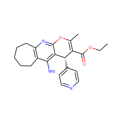 CCOC(=O)C1=C(C)Oc2nc3c(c(N)c2[C@H]1c1ccncc1)CCCCC3 ZINC000028968792