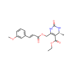 CCOC(=O)C1=C(COC(=O)/C=C/c2cccc(OC)c2)NC(=O)N[C@@H]1C ZINC000005778393