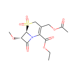 CCOC(=O)C1=C(COC(C)=O)CS(=O)(=O)[C@@H]2[C@@H](OC)C(=O)N12 ZINC000026570913