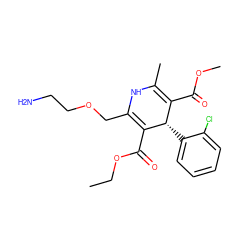 CCOC(=O)C1=C(COCCN)NC(C)=C(C(=O)OC)[C@@H]1c1ccccc1Cl ZINC000100001964