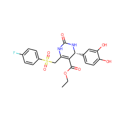 CCOC(=O)C1=C(CS(=O)(=O)c2ccc(F)cc2)NC(=O)N[C@@H]1c1ccc(O)c(O)c1 ZINC000009969301