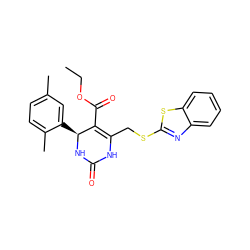 CCOC(=O)C1=C(CSc2nc3ccccc3s2)NC(=O)N[C@H]1c1cc(C)ccc1C ZINC000001423138