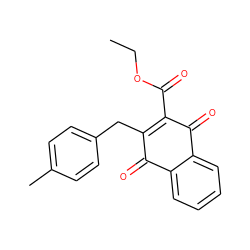 CCOC(=O)C1=C(Cc2ccc(C)cc2)C(=O)c2ccccc2C1=O ZINC000017858864