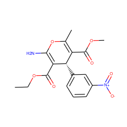 CCOC(=O)C1=C(N)OC(C)=C(C(=O)OC)[C@@H]1c1cccc([N+](=O)[O-])c1 ZINC000096272045