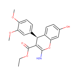 CCOC(=O)C1=C(N)Oc2cc(O)ccc2[C@@H]1c1ccc(OC)c(OC)c1 ZINC000103252992