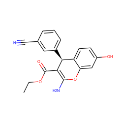 CCOC(=O)C1=C(N)Oc2cc(O)ccc2[C@@H]1c1cccc(C#N)c1 ZINC000103252959