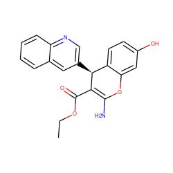 CCOC(=O)C1=C(N)Oc2cc(O)ccc2[C@@H]1c1cnc2ccccc2c1 ZINC000103253061