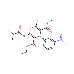 CCOC(=O)C1=C(NC(=O)C(C)C)OC(C)=C(C(=O)OC)[C@@H]1c1cccc([N+](=O)[O-])c1 ZINC000096272074