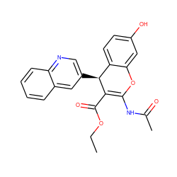 CCOC(=O)C1=C(NC(C)=O)Oc2cc(O)ccc2[C@@H]1c1cnc2ccccc2c1 ZINC000064448630