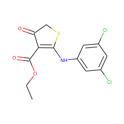 CCOC(=O)C1=C(Nc2cc(Cl)cc(Cl)c2)SCC1=O ZINC000101701213