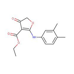 CCOC(=O)C1=C(Nc2ccc(C)c(C)c2)OCC1=O ZINC000101701038