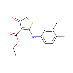 CCOC(=O)C1=C(Nc2ccc(C)c(C)c2)SCC1=O ZINC000008702642