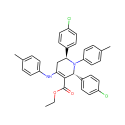 CCOC(=O)C1=C(Nc2ccc(C)cc2)C[C@@H](c2ccc(Cl)cc2)N(c2ccc(C)cc2)[C@@H]1c1ccc(Cl)cc1 ZINC000169377826