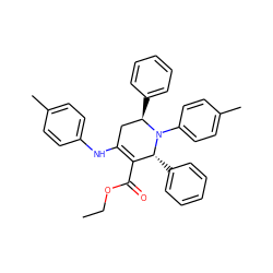 CCOC(=O)C1=C(Nc2ccc(C)cc2)C[C@@H](c2ccccc2)N(c2ccc(C)cc2)[C@@H]1c1ccccc1 ZINC000473087546