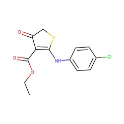 CCOC(=O)C1=C(Nc2ccc(Cl)cc2)SCC1=O ZINC000000350502