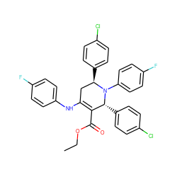 CCOC(=O)C1=C(Nc2ccc(F)cc2)C[C@@H](c2ccc(Cl)cc2)N(c2ccc(F)cc2)[C@@H]1c1ccc(Cl)cc1 ZINC000169381890