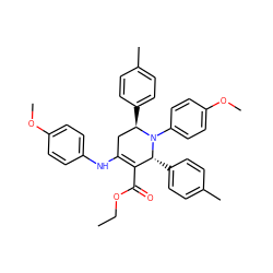 CCOC(=O)C1=C(Nc2ccc(OC)cc2)C[C@@H](c2ccc(C)cc2)N(c2ccc(OC)cc2)[C@@H]1c1ccc(C)cc1 ZINC000473088474