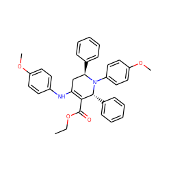 CCOC(=O)C1=C(Nc2ccc(OC)cc2)C[C@@H](c2ccccc2)N(c2ccc(OC)cc2)[C@@H]1c1ccccc1 ZINC000044418630