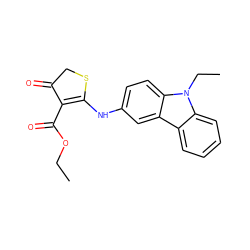 CCOC(=O)C1=C(Nc2ccc3c(c2)c2ccccc2n3CC)SCC1=O ZINC000101701173