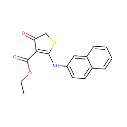 CCOC(=O)C1=C(Nc2ccc3ccccc3c2)SCC1=O ZINC000101701185