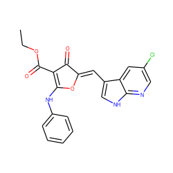 CCOC(=O)C1=C(Nc2ccccc2)O/C(=C\c2c[nH]c3ncc(Cl)cc23)C1=O ZINC000203747762