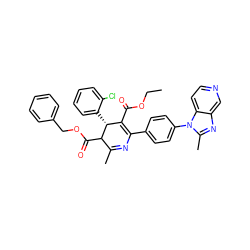 CCOC(=O)C1=C(c2ccc(-n3c(C)nc4cnccc43)cc2)N=C(C)C(C(=O)OCc2ccccc2)[C@@H]1c1ccccc1Cl ZINC000026839463