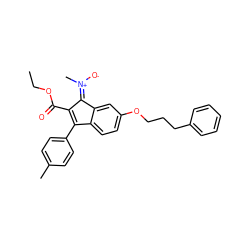 CCOC(=O)C1=C(c2ccc(C)cc2)c2ccc(OCCCc3ccccc3)cc2/C1=[N+](/C)[O-] ZINC000101117863