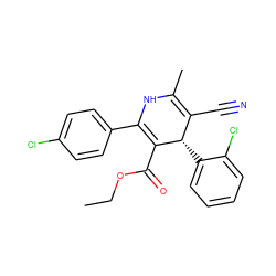 CCOC(=O)C1=C(c2ccc(Cl)cc2)NC(C)=C(C#N)[C@@H]1c1ccccc1Cl ZINC000058576063