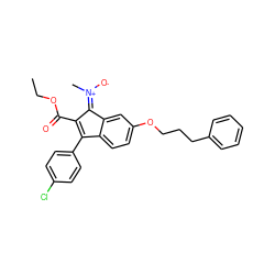 CCOC(=O)C1=C(c2ccc(Cl)cc2)c2ccc(OCCCc3ccccc3)cc2/C1=[N+](/C)[O-] ZINC000101124093