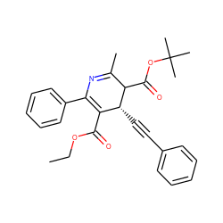 CCOC(=O)C1=C(c2ccccc2)N=C(C)C(C(=O)OC(C)(C)C)[C@@H]1C#Cc1ccccc1 ZINC000026578136