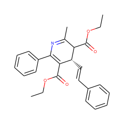 CCOC(=O)C1=C(c2ccccc2)N=C(C)C(C(=O)OCC)[C@@H]1/C=C/c1ccccc1 ZINC000001485768